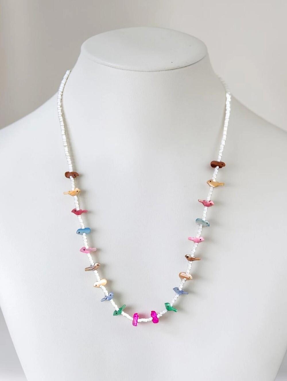 🐦 Vintage Zuni Mother Of Pearl Bird Fetish Necklace